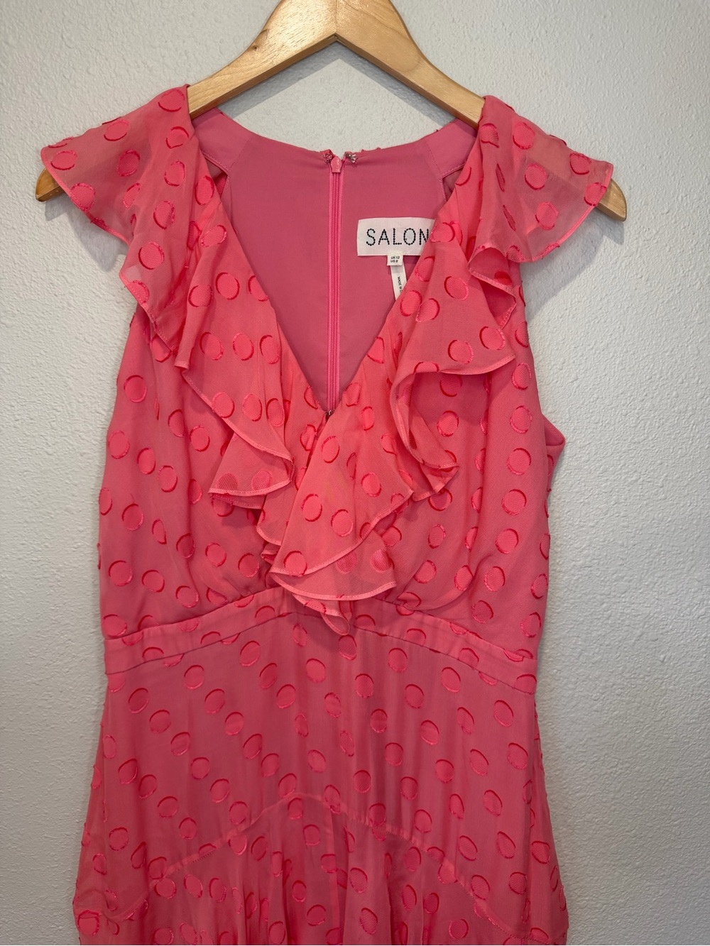 SALONI Rita Pink Ruffled Midi Dress - Picture 5 of 13